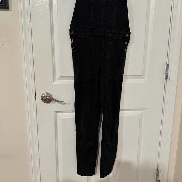 The Editor's Market cotton blend black denim overalls jumpsuit size XS - Picture 5 of 8